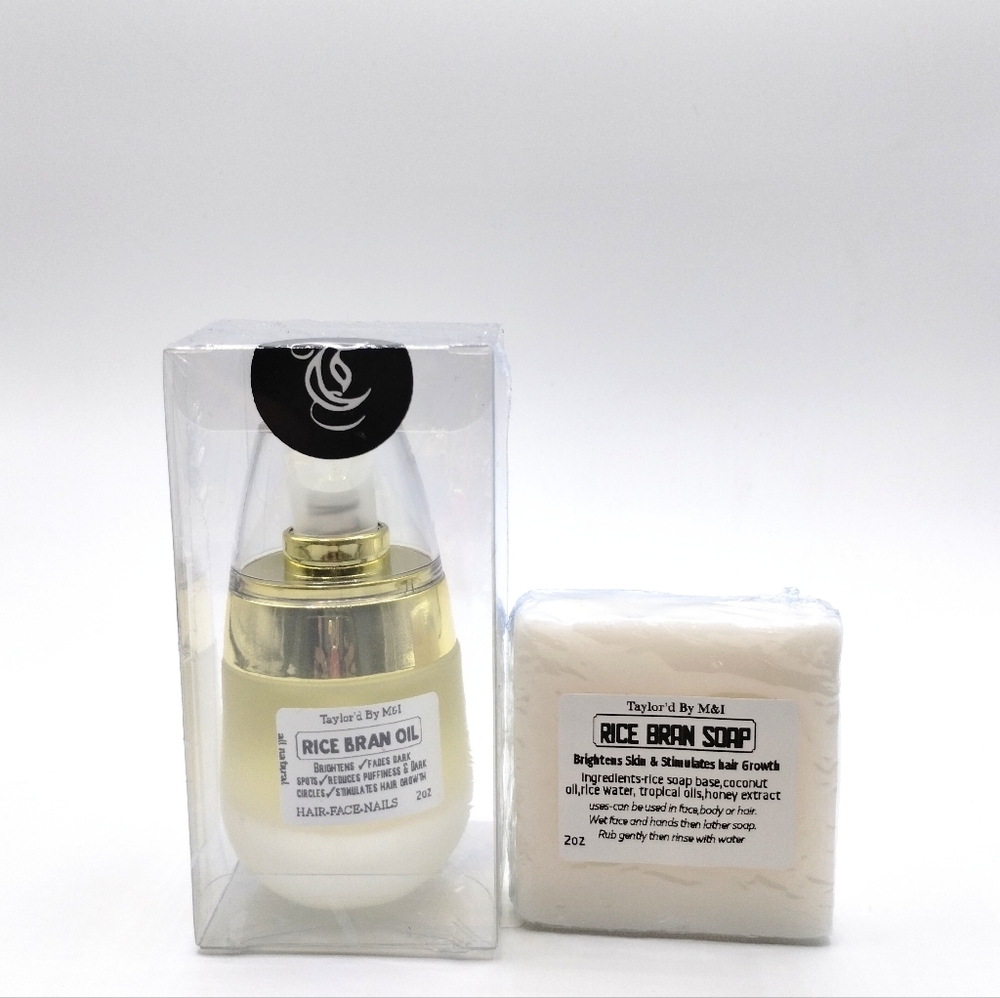 Rice Bran oil + Rice Bran Soap set